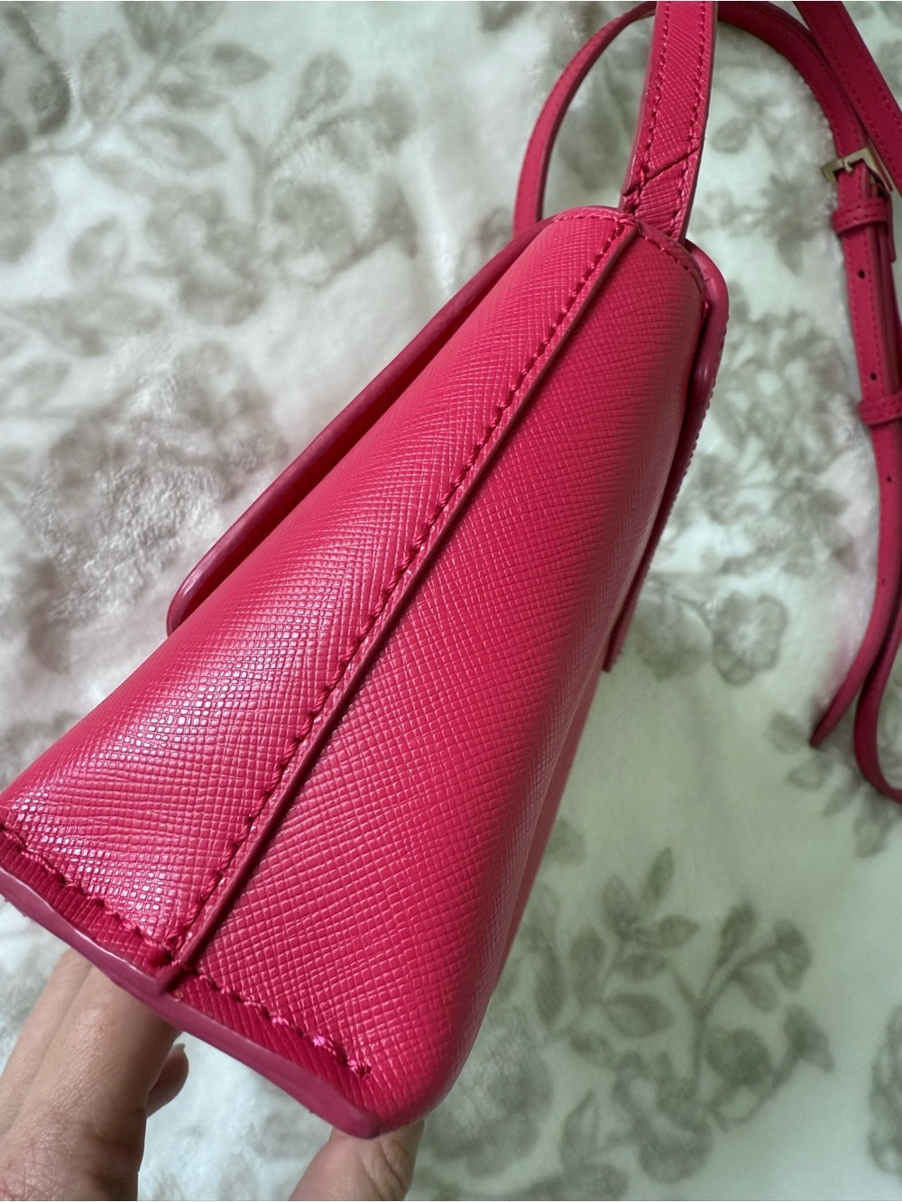 Ted Baker Women's Fuchsia Leather Angiee Bow Detail Mini Shoulder Bag Crossbody - Picture 4 of 13